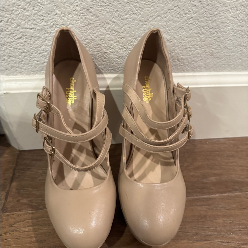 Charlotte Russe Nude Strappy Heels